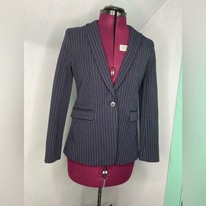 Women's Navy Pinstripe Blazer Banana Republic